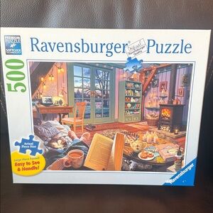 Ravensburger Cozy Retreat Jigsaw Puzzle. 500 pieces.  Complete.  Large format.